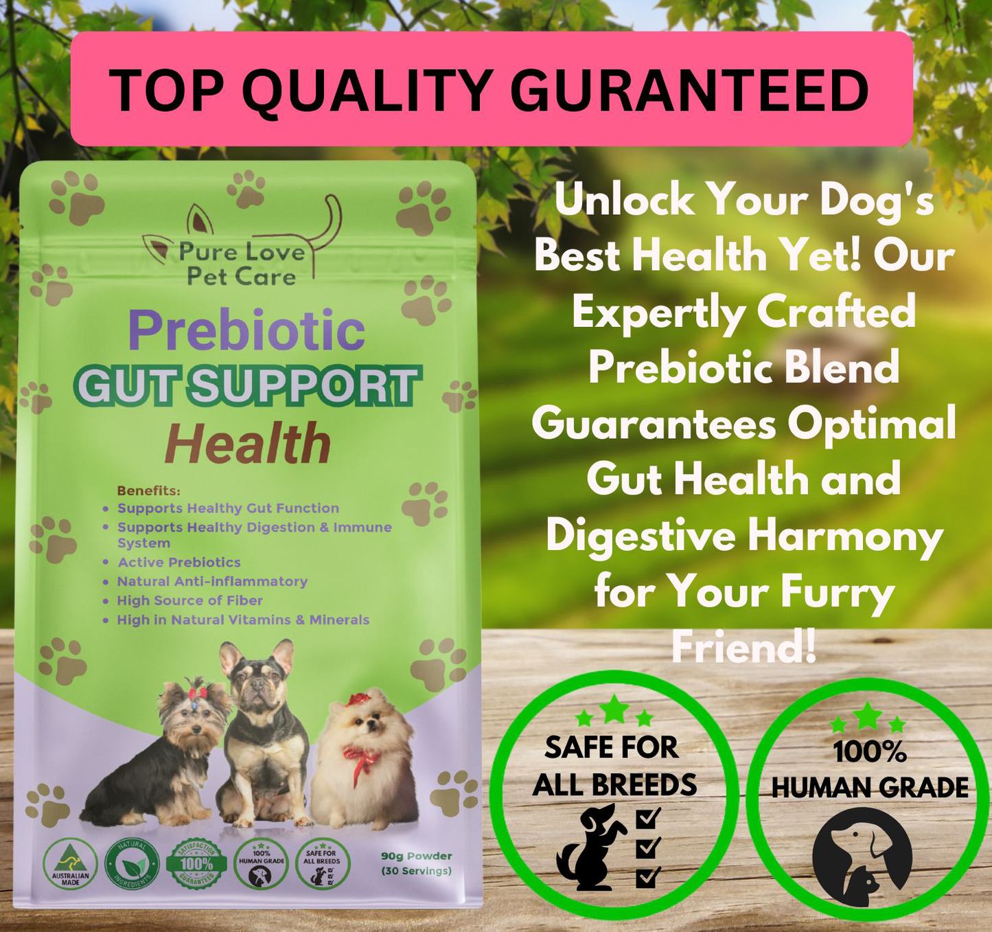 Prebiotic Gut Support — Daily Digestive Boost for Dogs